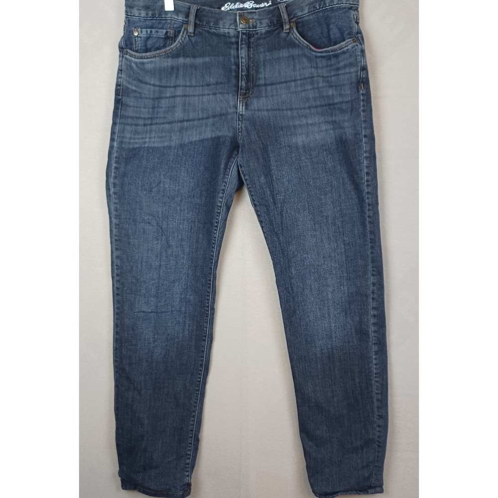 Eddie Bauer Boyfriend Relaxed Flannel Lined Denim Jean Women's Size 12